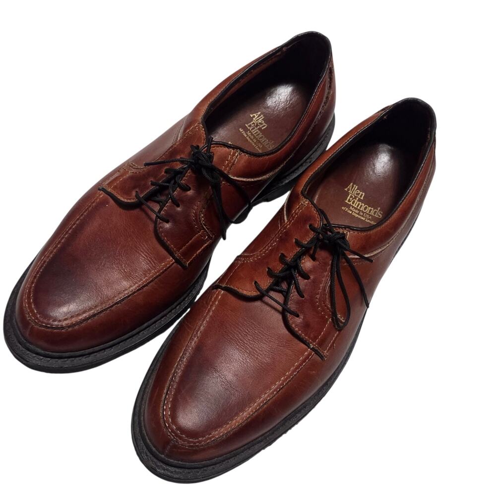 Allen Edmonds Wilbert Split-toe Comfort Dress Shoes Brown Leather sz 10 #1951